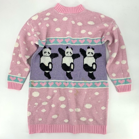 Fairy Kei Pink Pastel Panda 8s Sweater 